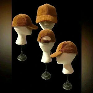 Women’s Brown Ribbed Corduroy Baseball Cap